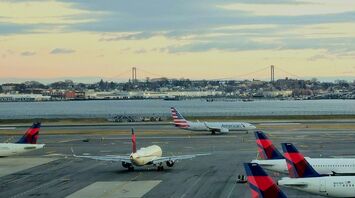 American Airlines and Delta planes at airport