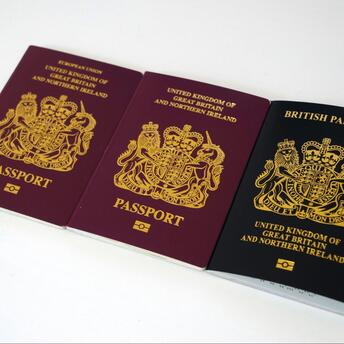 Different colors of the British Passports