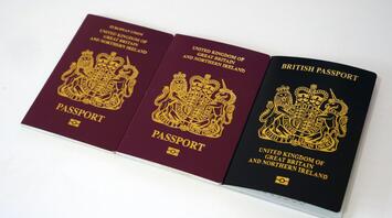 Different colors of the British Passports