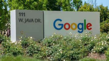 Google headquarters sign at 111 W. Java Dr