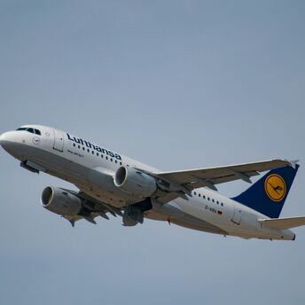 Lufthansa plane taking off