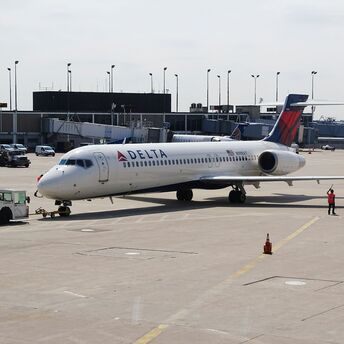Delta airplane at the airport