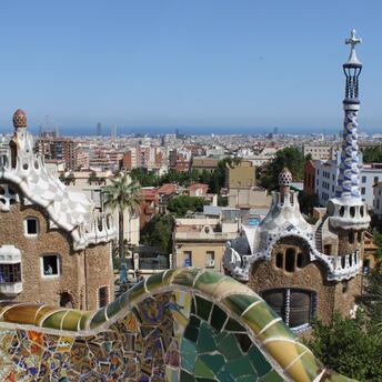 A view of Barcelona from Park Güell, one of Antoni Gaudí's most famous creations