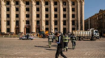 City department building in Kharkiv, Ukraine, destroyed by russians