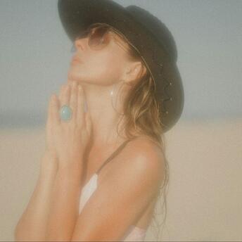 Woman on the street on the heat wave