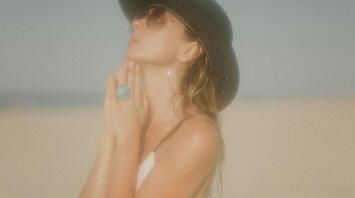 Woman on the street on the heat wave
