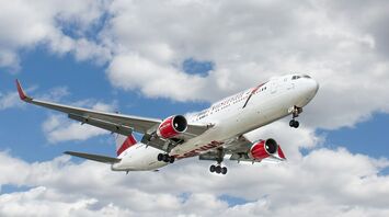 Austrian Airlines airplane in flight