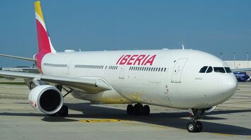 Iberia airplane on the tarmac