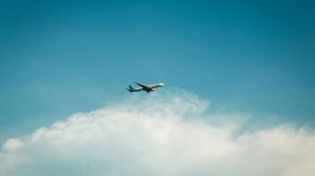an airplane flying in the sky