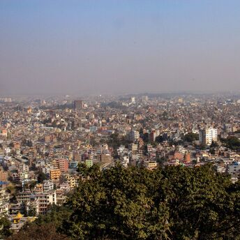 Aerial view of Kathmandu cityscape