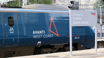 A blue Avanti West Coast train at London Euston Station