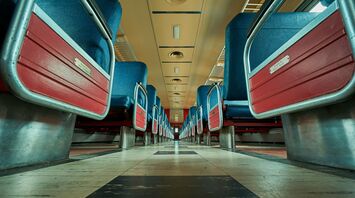 Empty Train scene from the ground