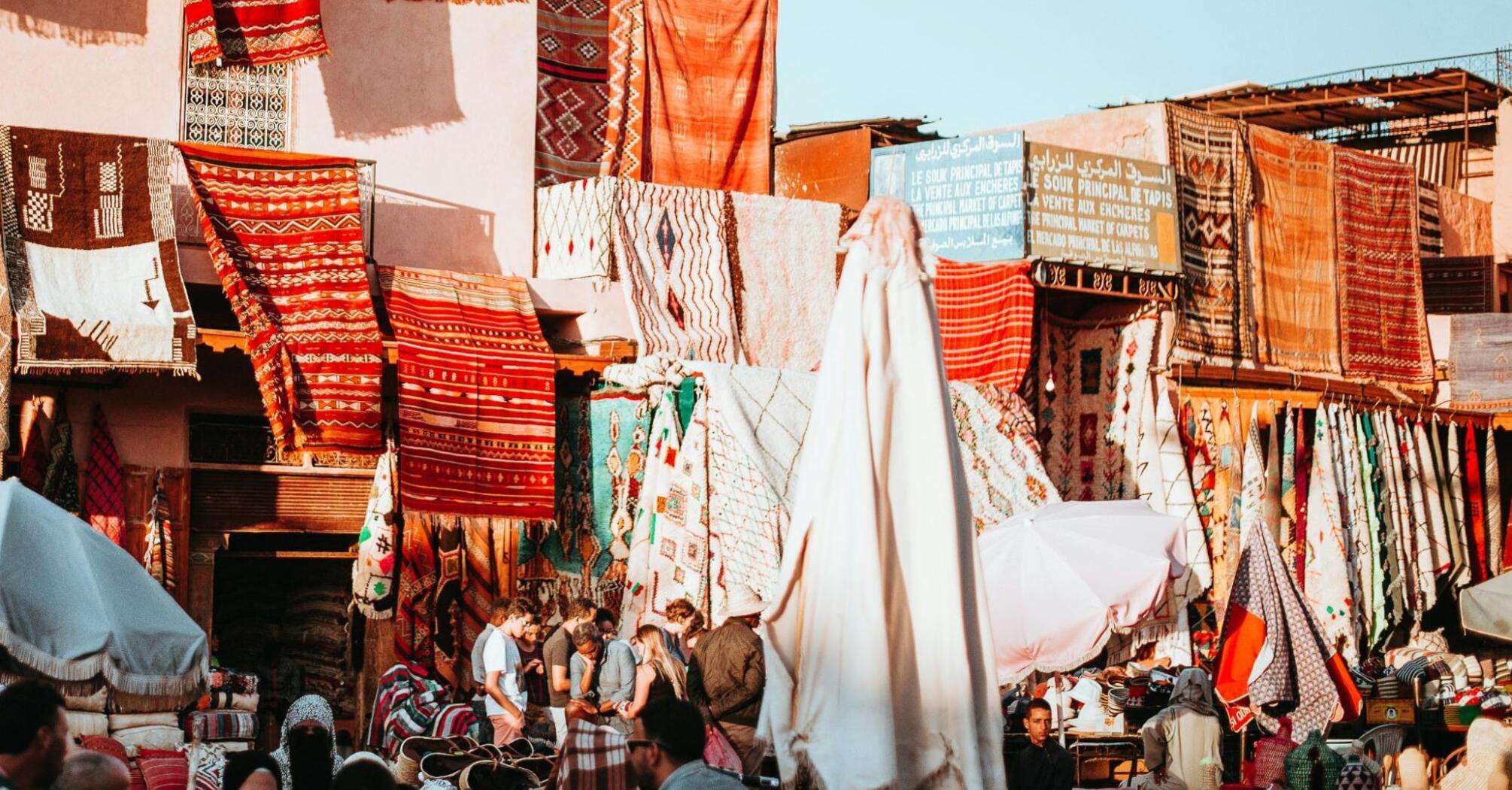 Rug sales in Marrakesh