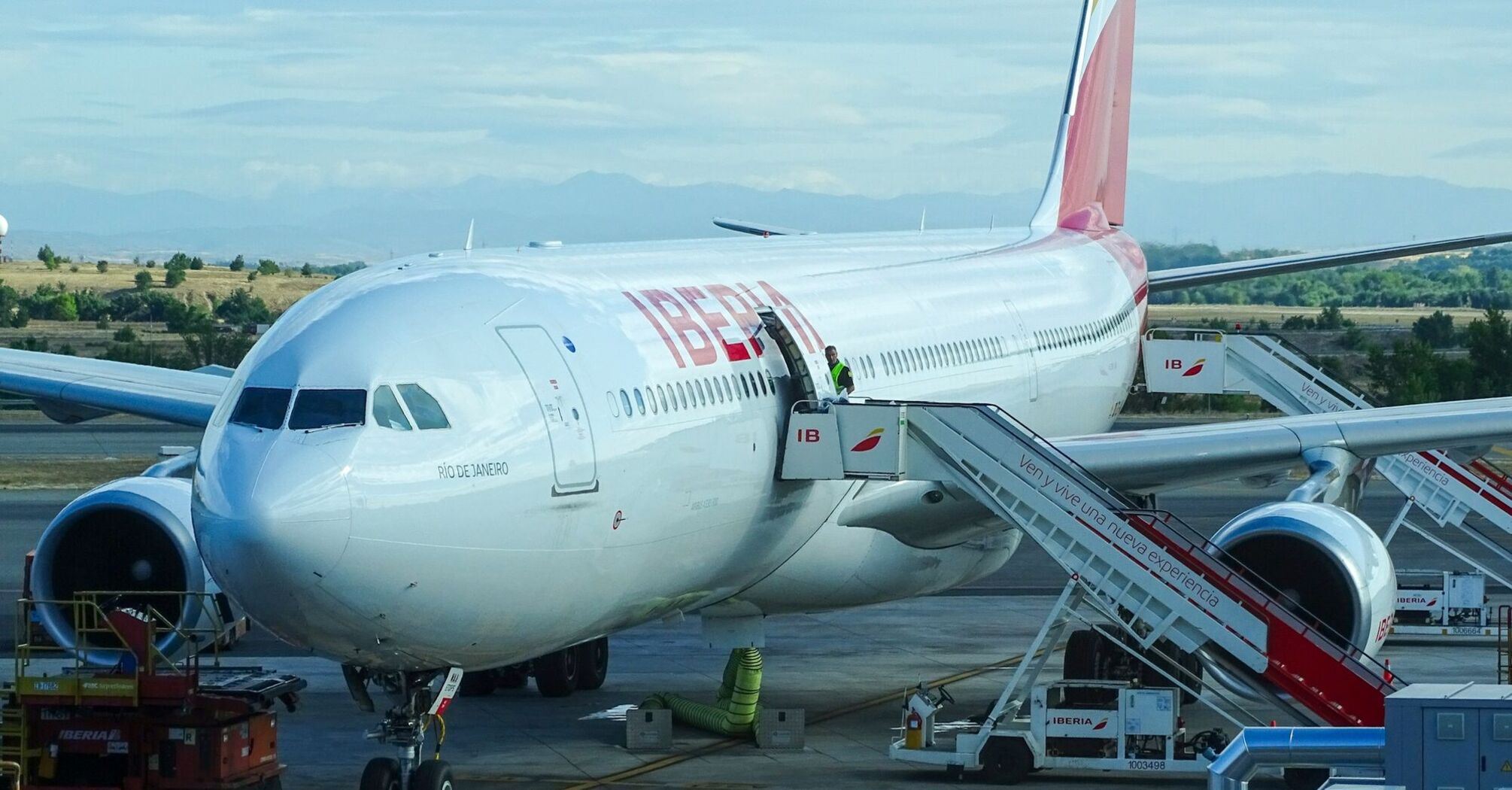 Iberia aircraft at the airport ready for boarding