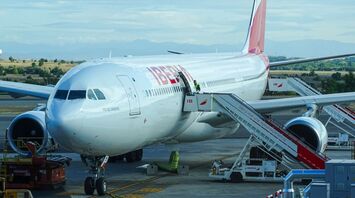 Iberia aircraft at the airport ready for boarding