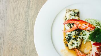 red prawns dish on white ceramic plate