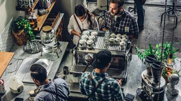In parisian cafes work a lot of people different nations