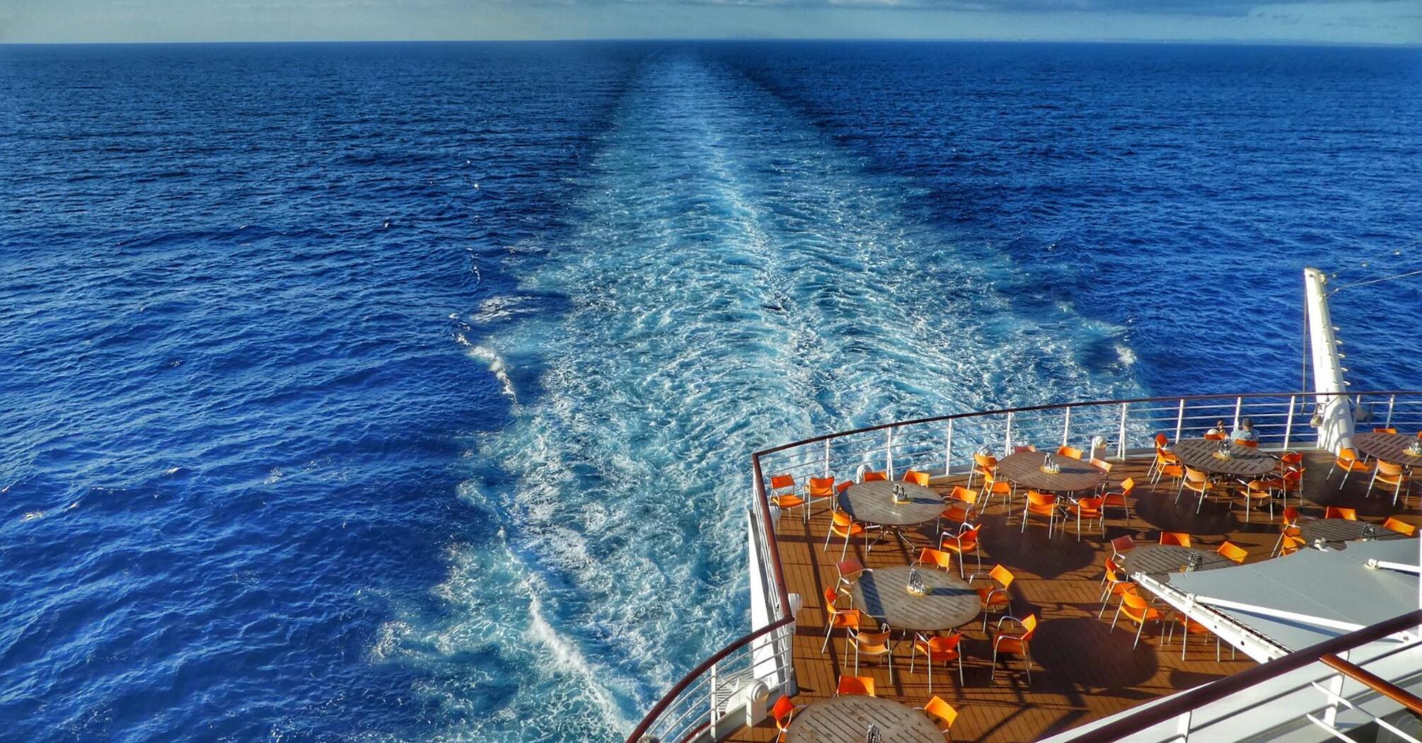 A serene view from the deck of a cruise ship