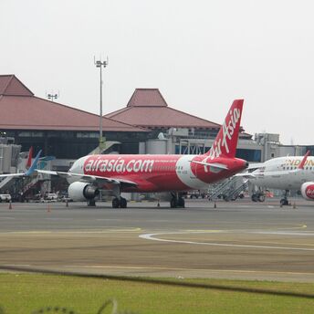 AirAsia X aircraft parked at the terminal