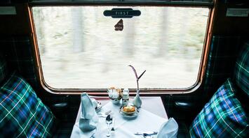 Fine dining inside the train
