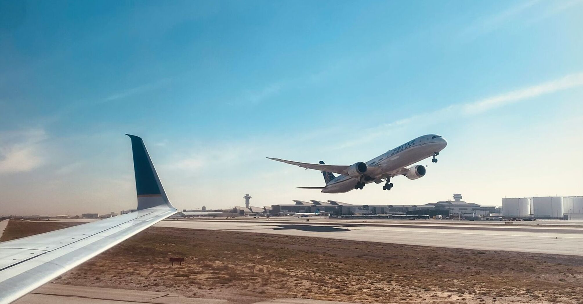 Airplane taking off at LAX