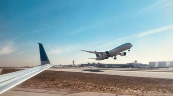 Airplane taking off at LAX