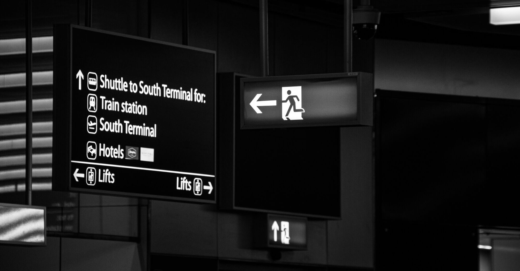 Gatwick Airport terminal signs