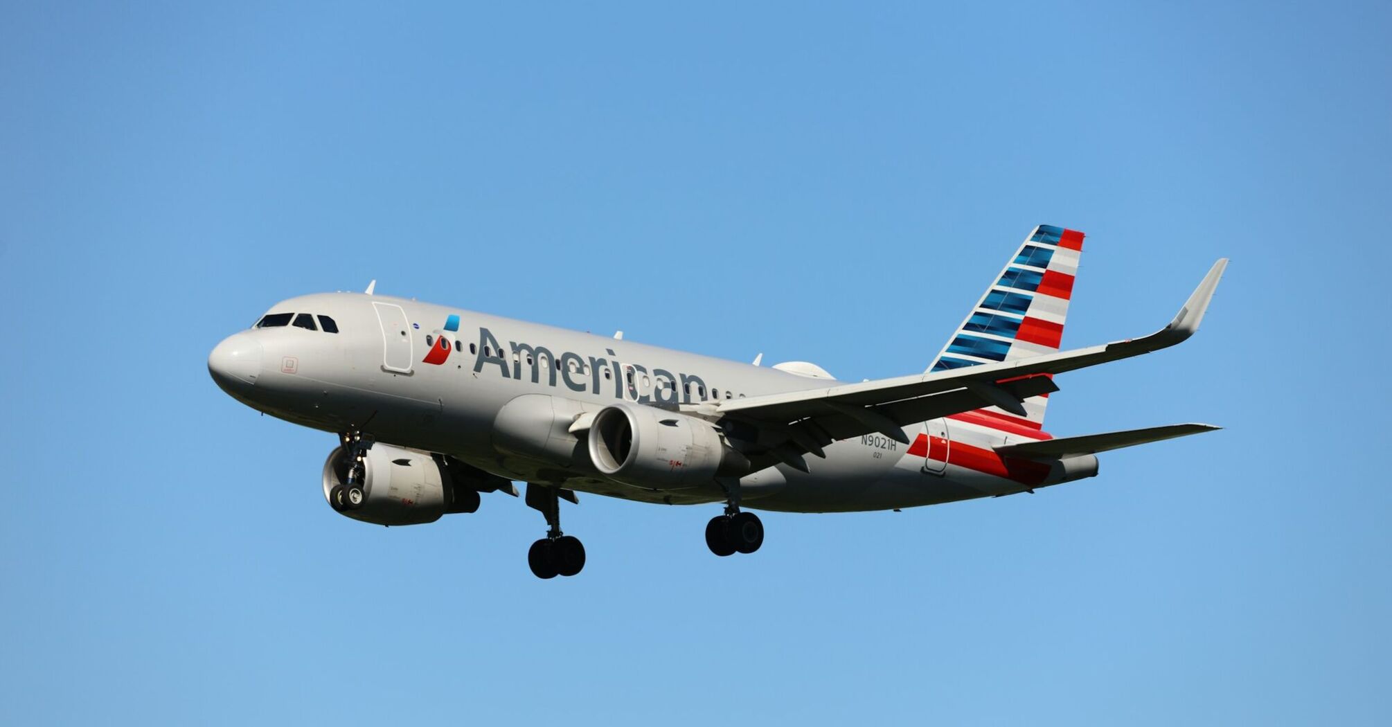 American Airlines plane in flight