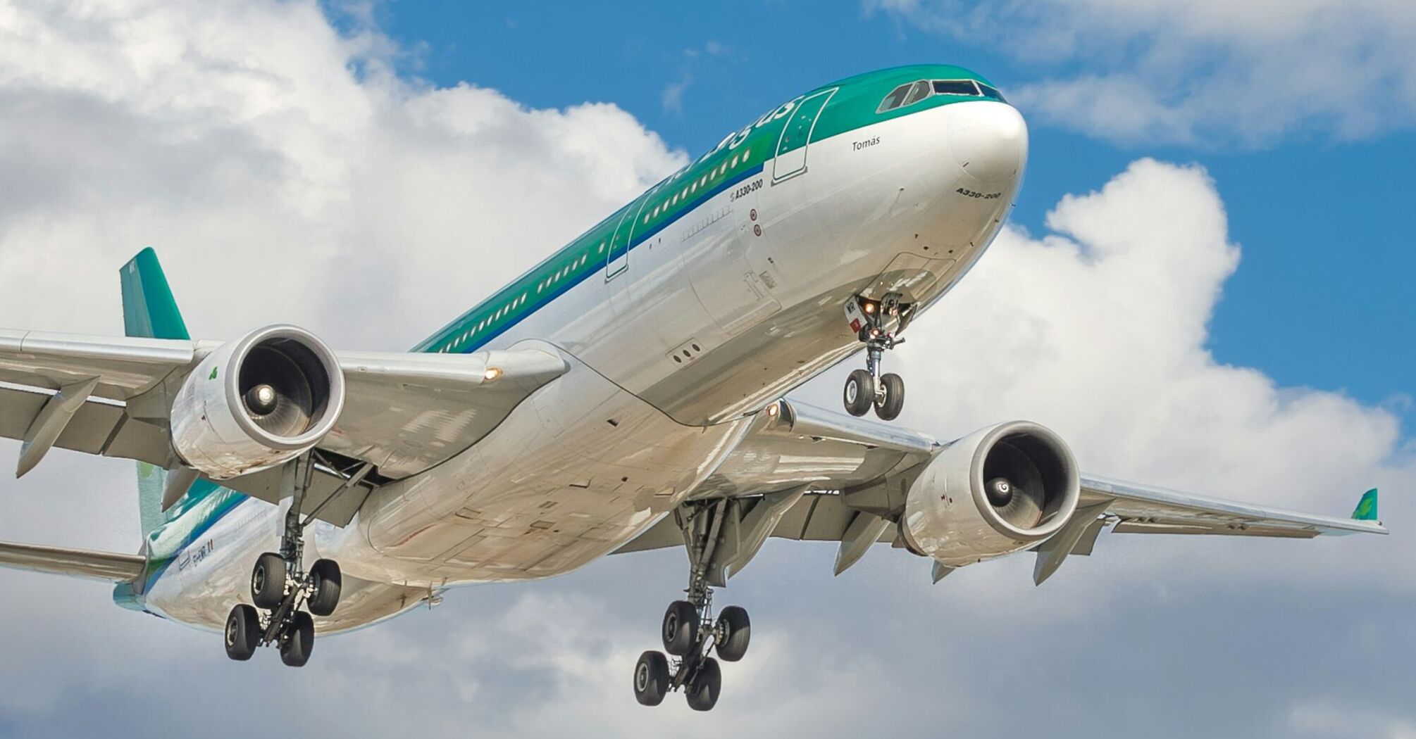 Aer Lingus airplane in flight