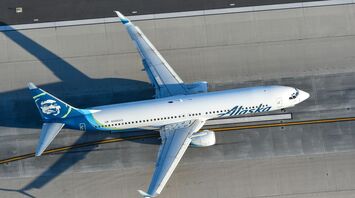 Alaska Airlines plane on the runway