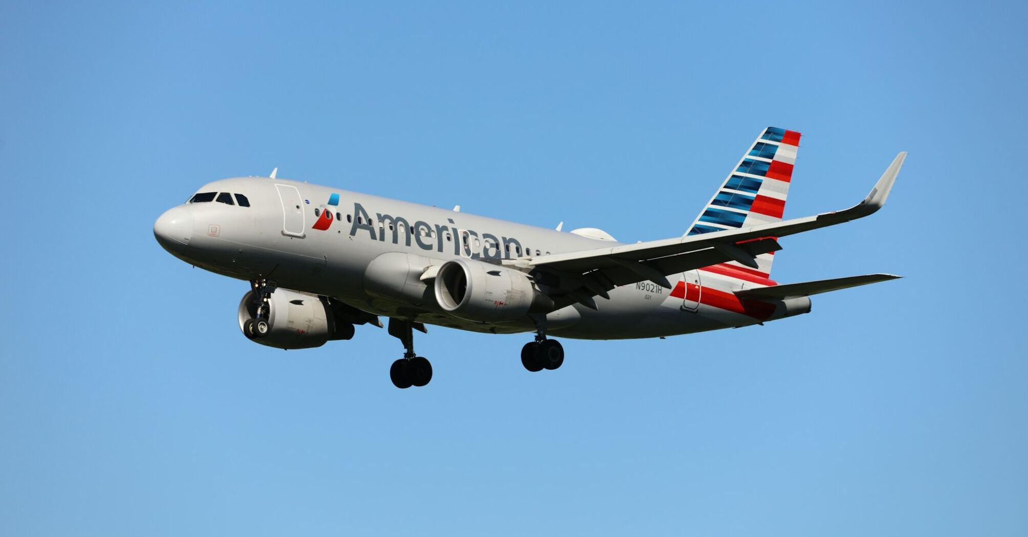 American Airlines plane in flight