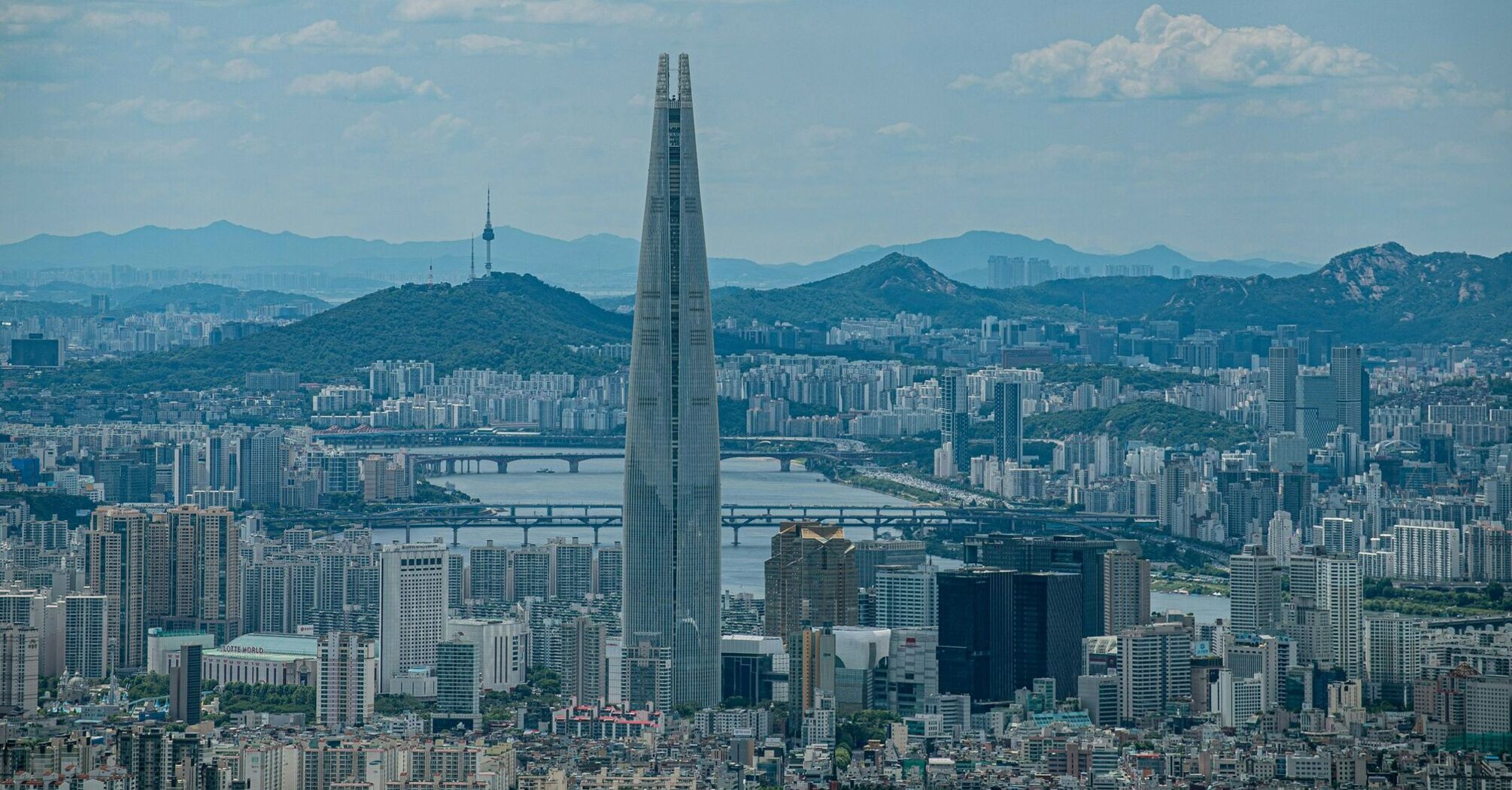 View of Seoul skyline with Lotte World Tower