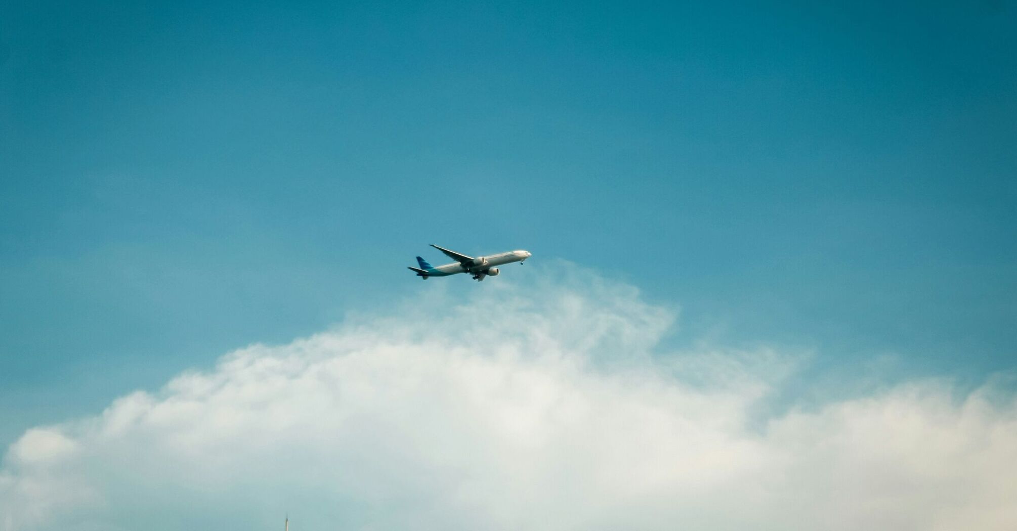 an airplane flying in the sky