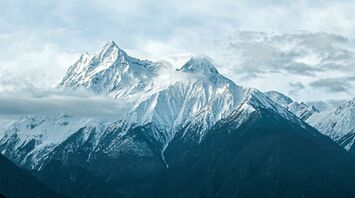Snow-covered mountains of the Tibetan region