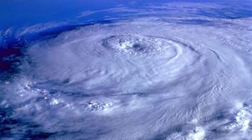 Satellite view of a massive hurricane