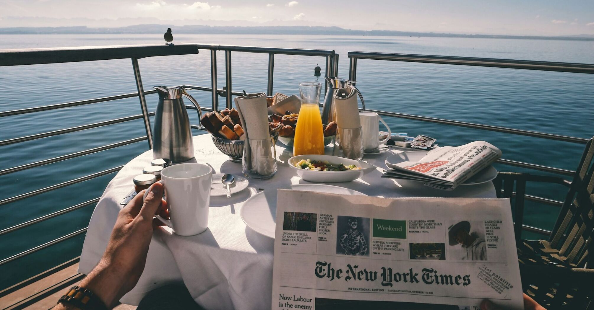 Breakfast with a view on a cruise