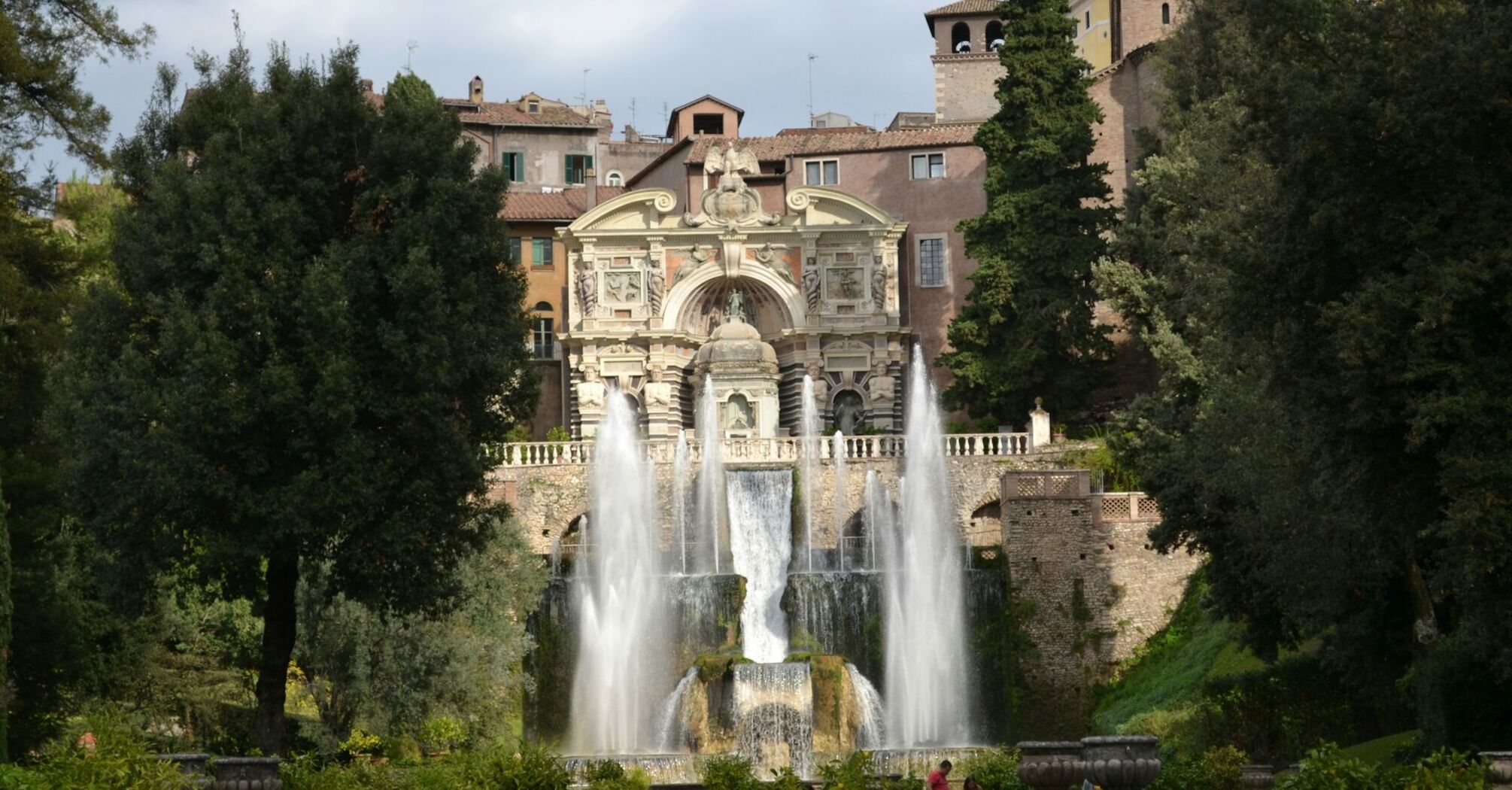 Villa d'Este garden with fountains and historic architecture