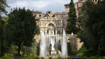 Villa d'Este garden with fountains and historic architecture