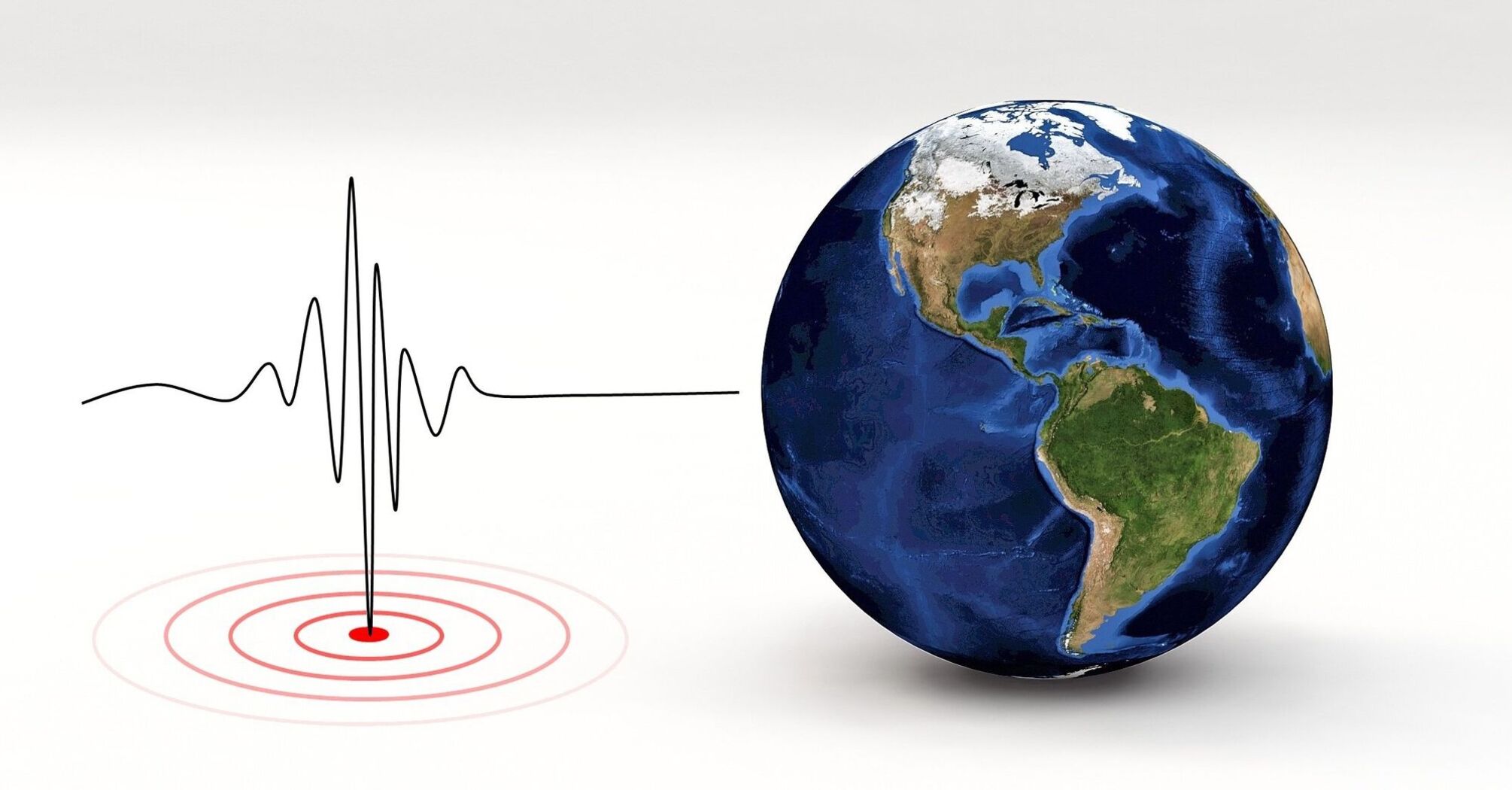 Illustration of seismic activity with Earth