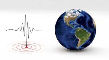 Illustration of seismic activity with Earth