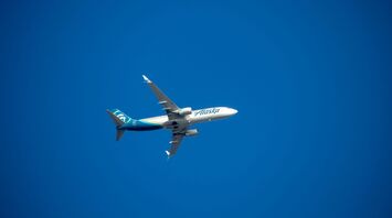 Takeoff of an Alaska Airline aircraft from John Wayne Airport, California