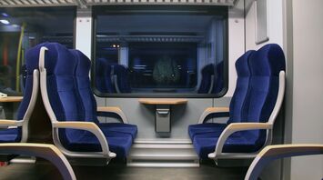Empty train seats in a passenger car