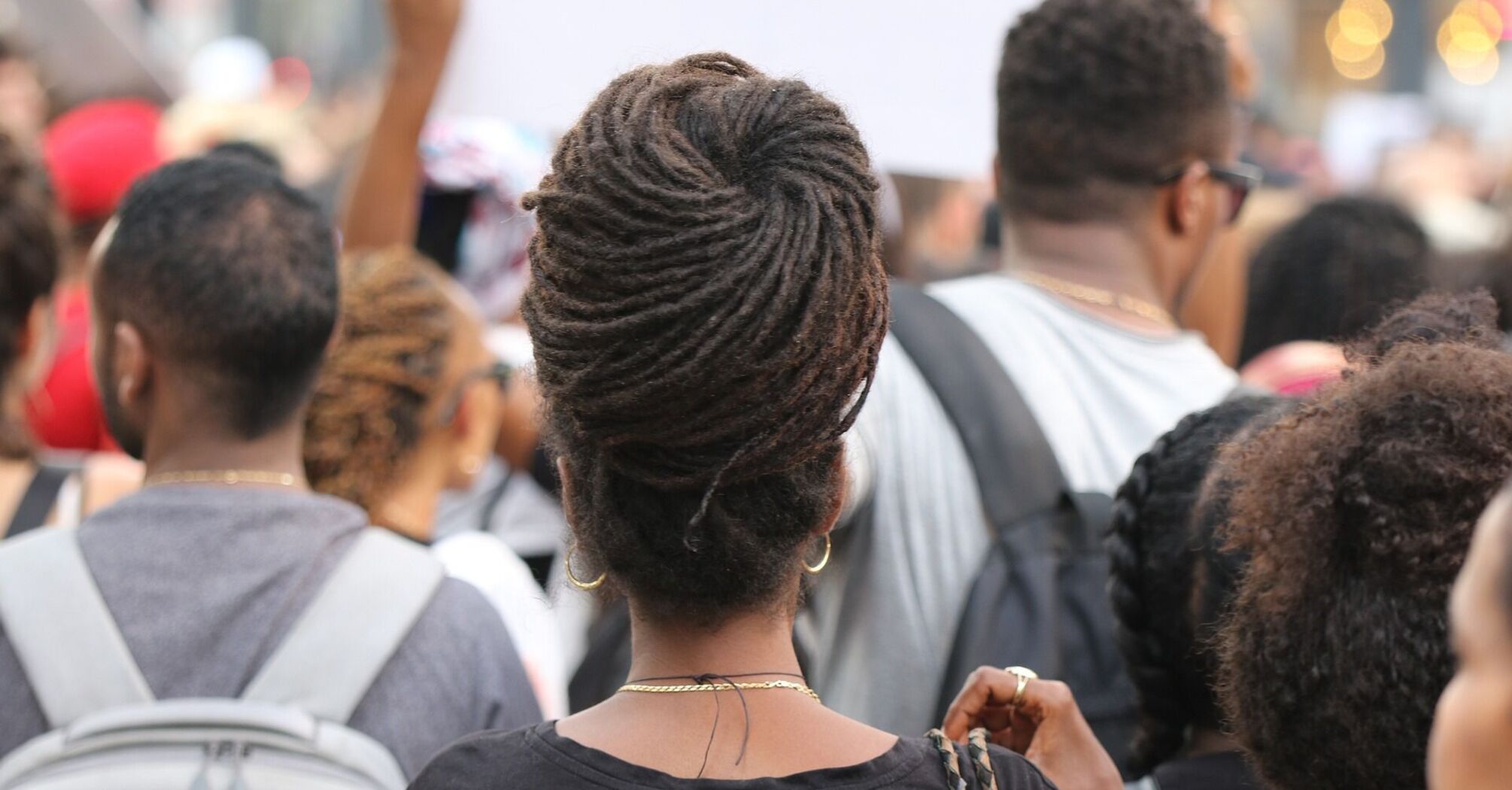 A group of people gathered at a protest