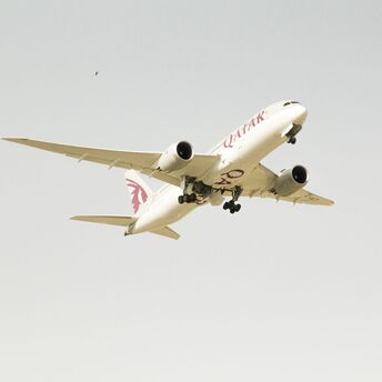 Qatar Airways aircraft in flight