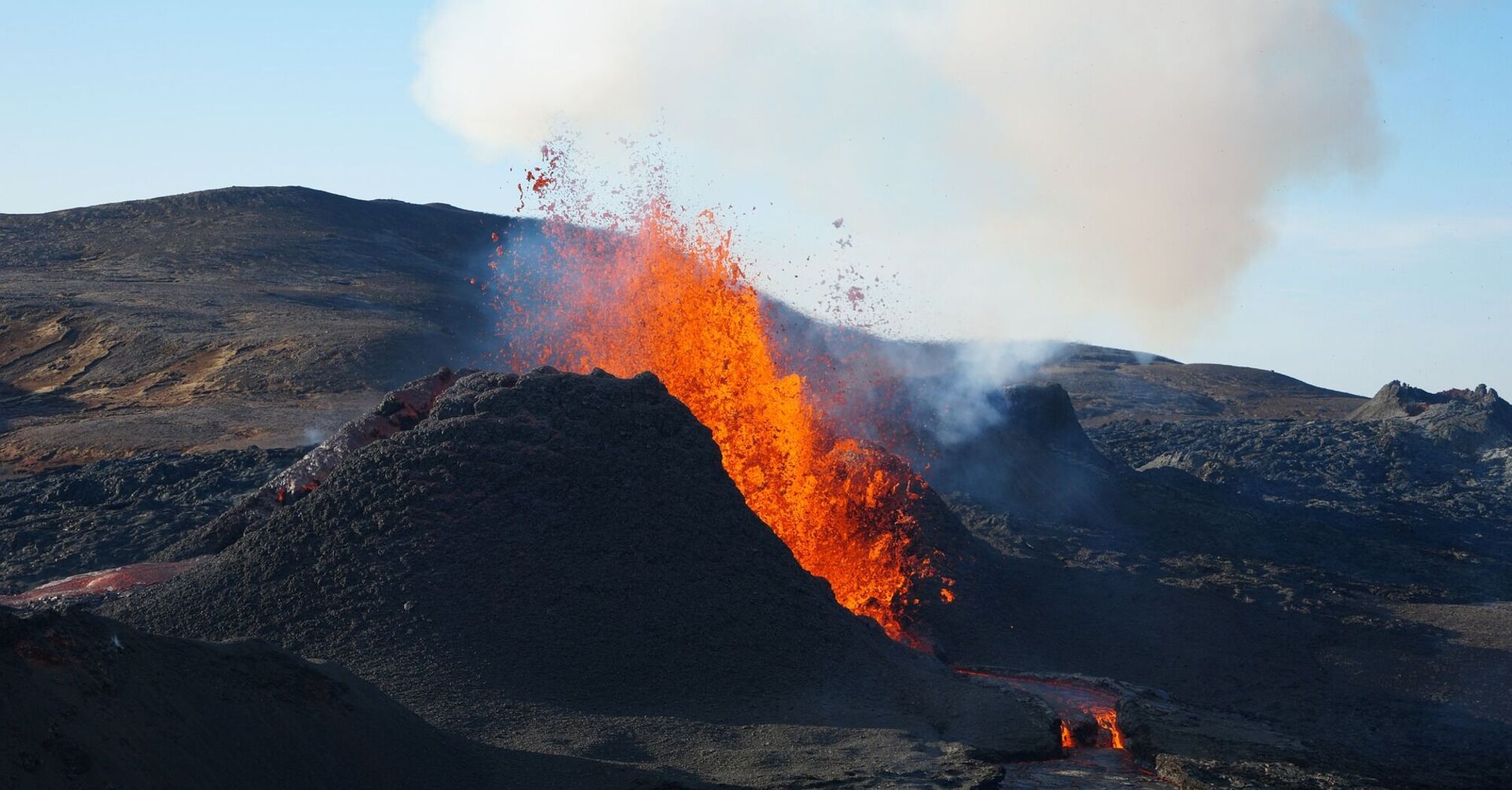 Active lava eruption from Kilauea volcano in Hawaii