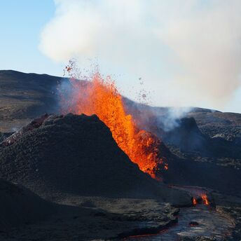 Active lava eruption from Kilauea volcano in Hawaii