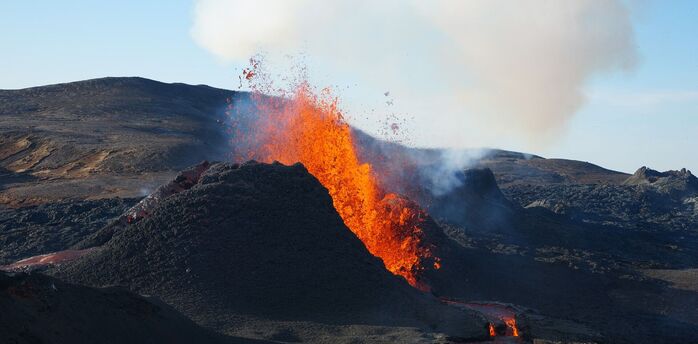 Active lava eruption from Kilauea volcano in Hawaii