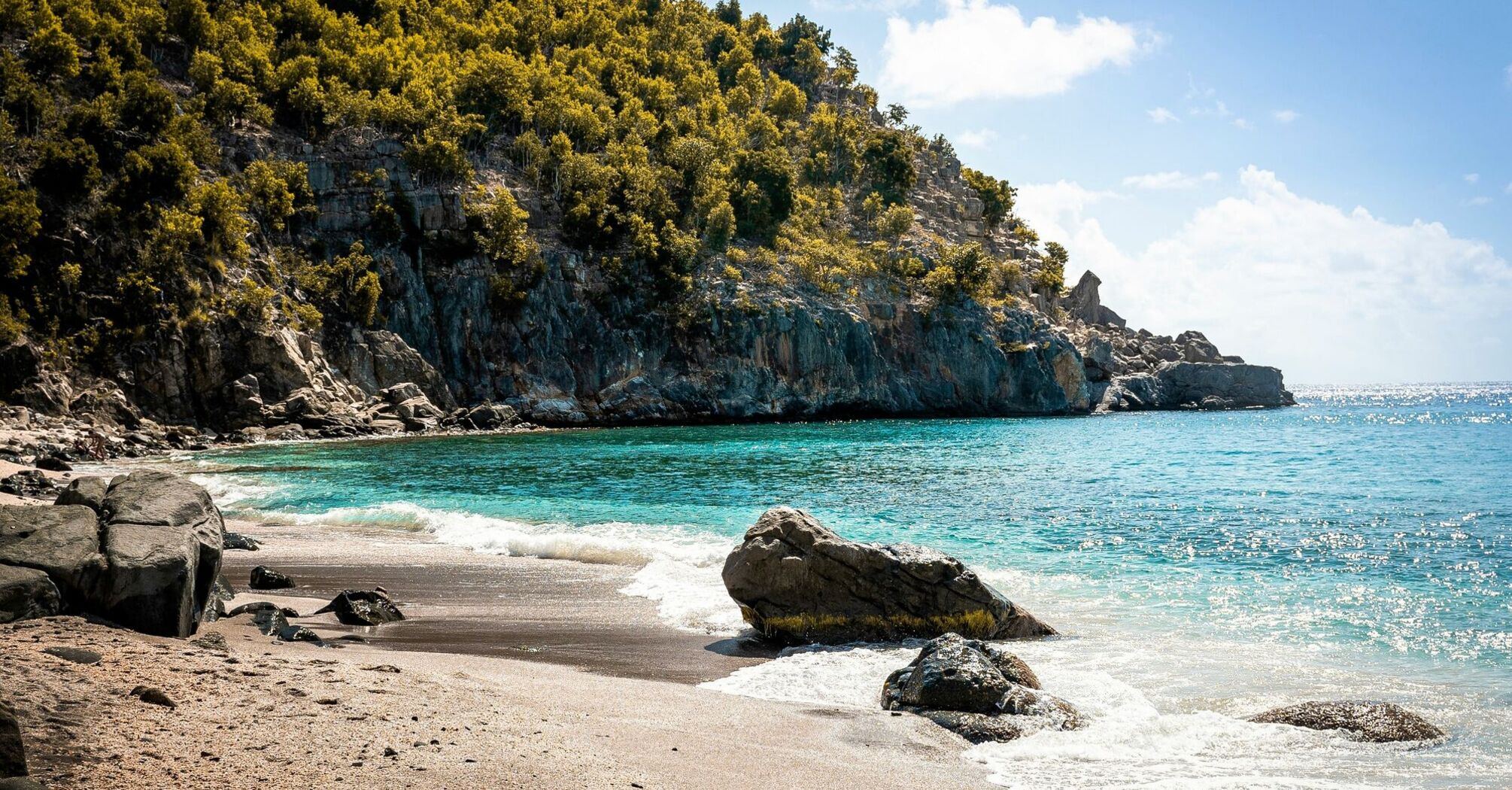 The breathtaking Shell Beach in The french Caribbean enclave of Gustavia