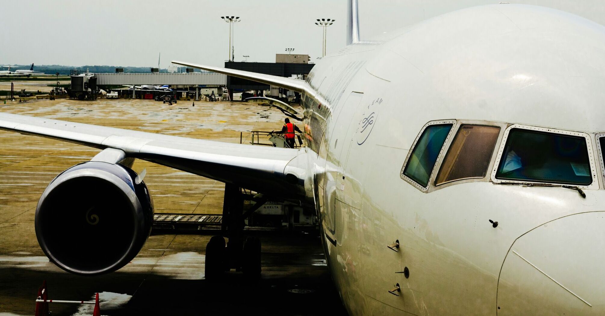 Delta Airlines at the Gate Waiting to Depart