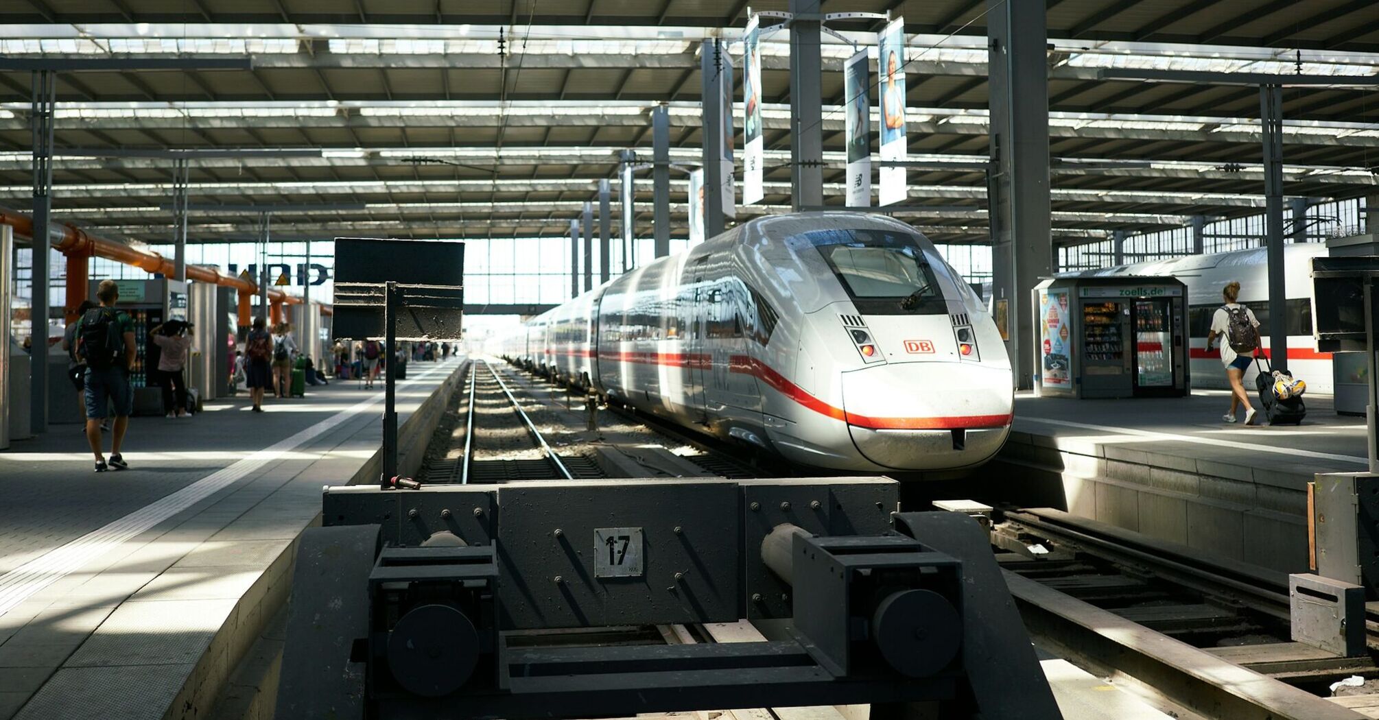 High-speed train at a European train station